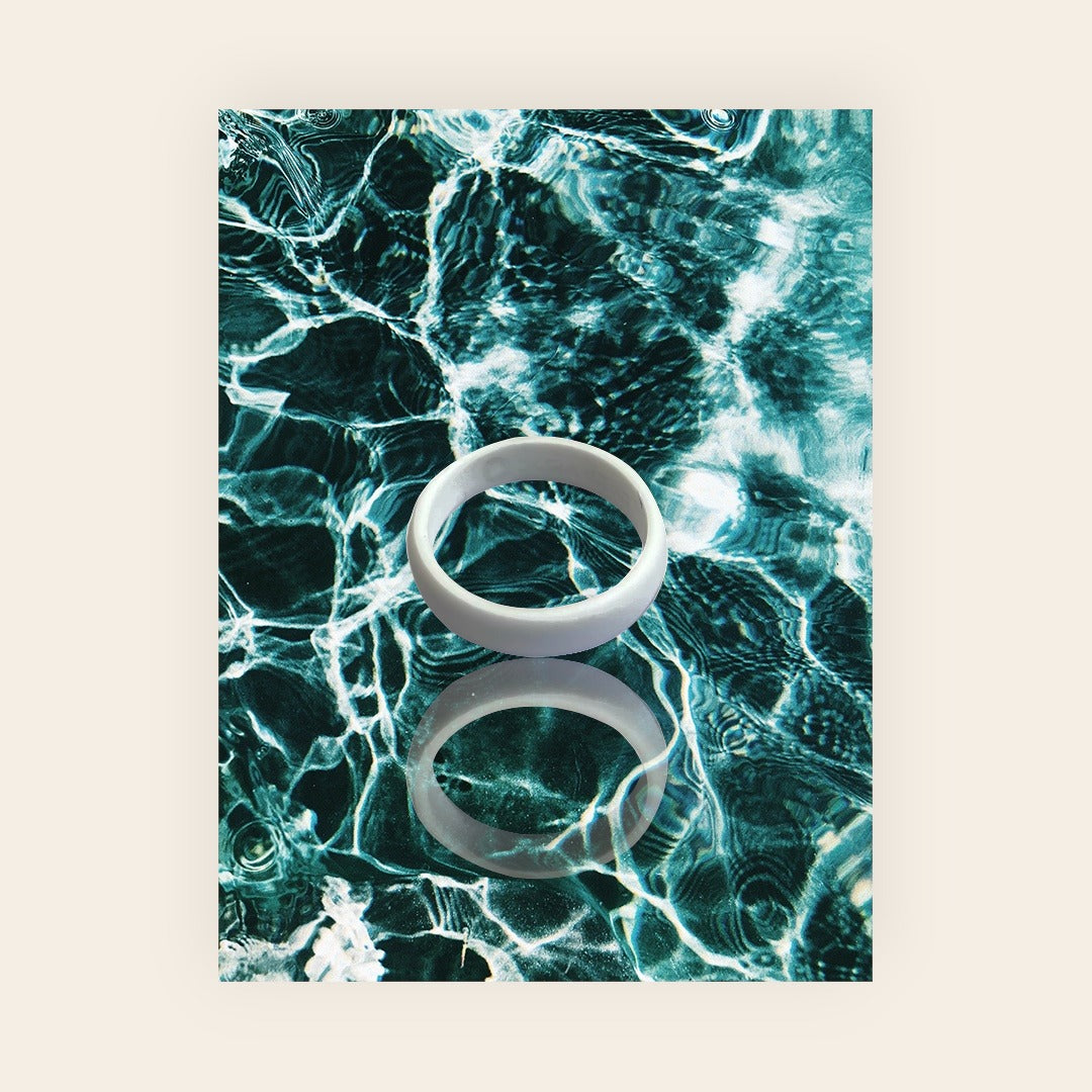 White silicone ring for women clean minimal everyday ring by Dura Gear