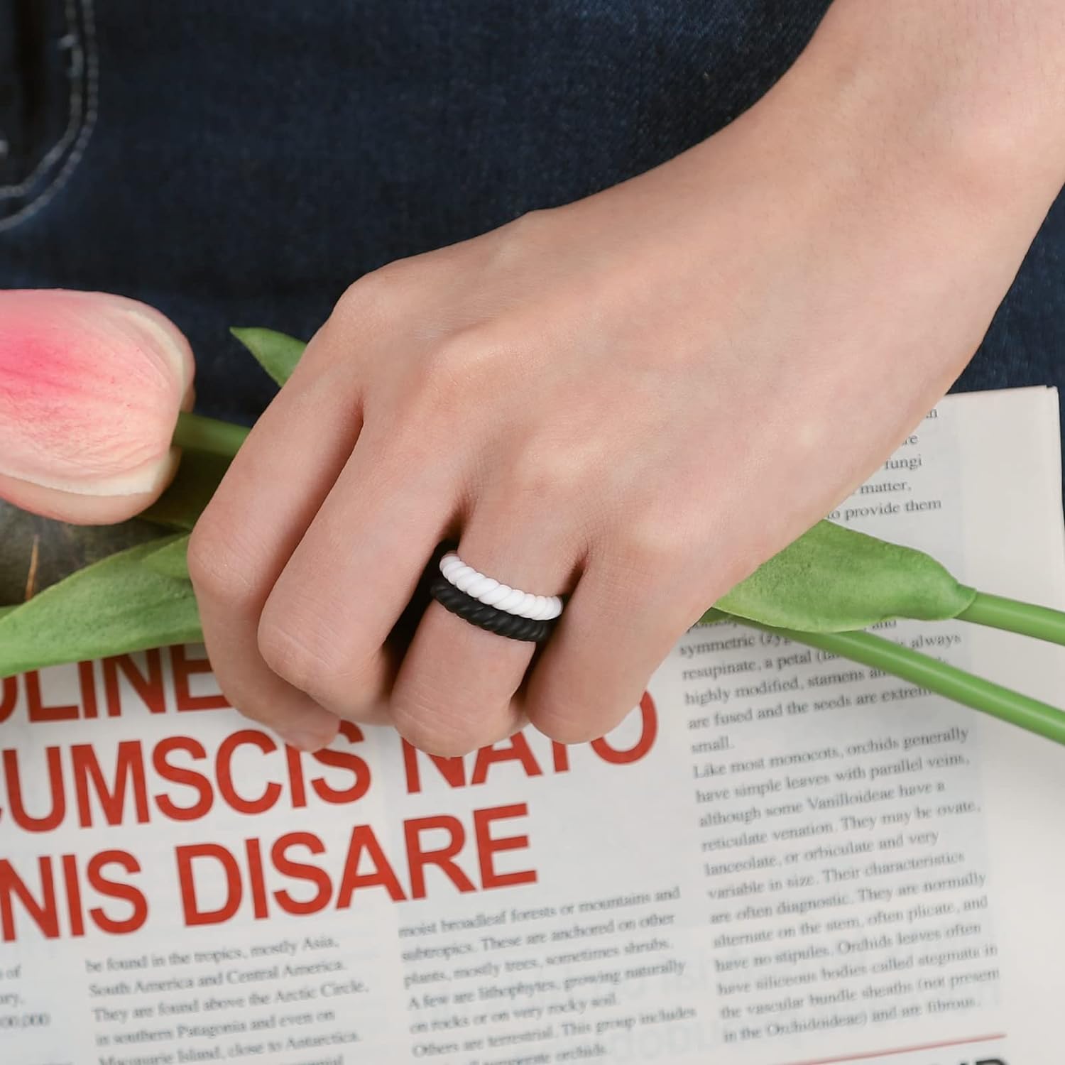 Close up of Dura Gear silicone ring showing flexible material, comfort fit and smooth finish