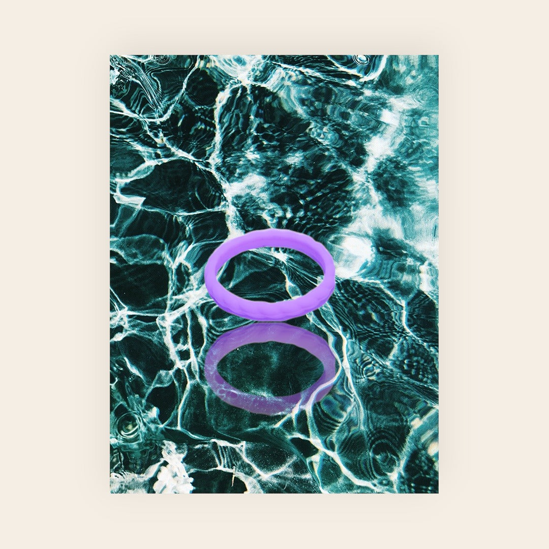 Lavender silicone ring by Dura Gear, flexible comfortable ring for gym, work and everyday wear